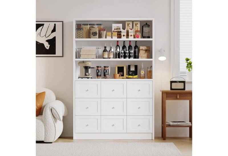 HOMSEE Küchenbuffet Buffet Lagerschränke mit 9 Schubladen, Küchenschrank (1-St) Küchen-Highboard, 180 x 120 x 39 cm von HOMSEE