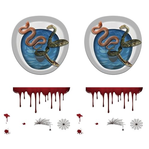 2 Stk Halloween-horror-schlangen-aufkleber-toilettenschüssel-aufkleber Halloween-wc-aufkleber Halloween Blutige Aufkleber Halloween-bodenaufkleber Schmecken Toilettendeckel 2 Stk Halloween-horror-schlangen-aufkleber-toilettenschüssel-aufkleber Halloween-wc-aufkleber Halloween Blutige Aufkleber Halloween-bodenaufkleber Schmecken Toilettendeckel von HOMSFOU