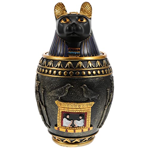 Ägyptische Canopic Jar Set: Antike ägyptische Götter und Gottheiten Duamutef Canopic Jar Statue Anubis Bastet Figur Aufbewahrungsbox Königreich Ägypten Sammlerstück Skulptur von HOMSFOU