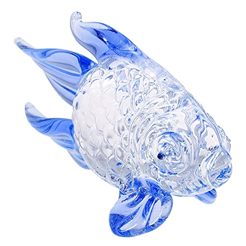 Aquarium-Skulptur aus Glas, kleine Fisch-Statuen, Kunst, Fische, Sammlerstück, für Aquarien, Dekoration, Tischdekoration, Geschenk für Kinder, Blau von HOMSFOU