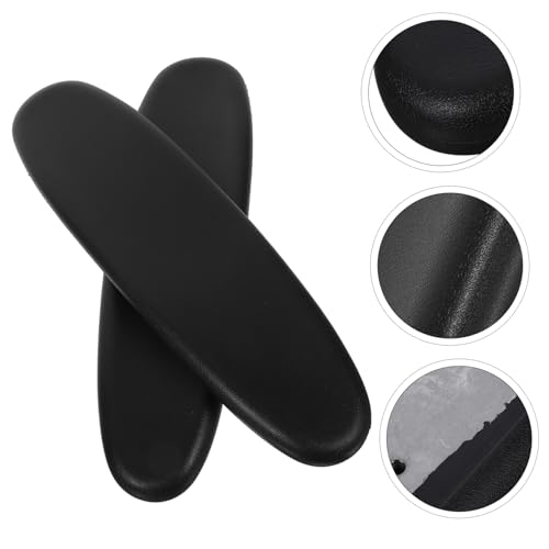 HOMSFOU 1 Paar Gaming Stuhl Armlehne Büro Pads Unterstützung Abdeckung ausruhen Office Chair Arms Austausch Armlehnenbezüge für Schreibtischstühle Armlehnenkissen Polyurethan Schwarz von HOMSFOU
