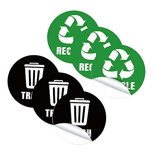 HOMSFOU 1 Satz 6 Blatt Recycling-Aufkleber Für Mülleimer Recycling-Aufkleber Aufkleber Wiederverwertbarer Müllschild Aufkleber Papierkorb-Etikett Müllsortierungsaufkleber von HOMSFOU