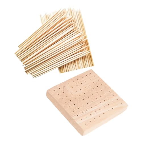 HOMSFOU 1 Satz DIY Tonfigur Holzständer für Puppen Stabiler Display Boden für Puppenmodelle für Bastelprojekte und Ausstellungszubehör mit Holzplatte und Bambusstäben von HOMSFOU