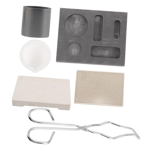 HOMSFOU Bleischmelztiegel Graphittiegel Set Für Bleibarren, Eisenbarren Metallschmelzset Mit Tiegelzange Für Gold, Silber, Schmuckwerkzeuge, Metallgusswerkzeug von HOMSFOU
