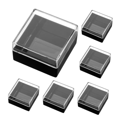 HOMSFOU 1 Satz Muster Vitrine Und Felsen Klein Exemplare Aufbewahrungsbehälter Aufbewahrungskoffer Für Mineralien Probenhalter Aus Acryl Container Anzeigen Black 6 Stück von HOMSFOU