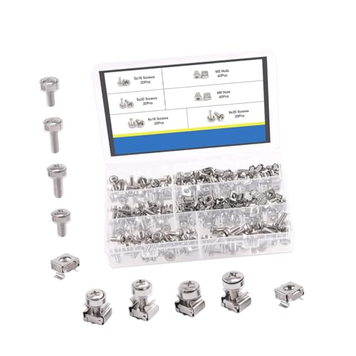 HOMSFOU Server-Rack-Hardware-Set 1 Packung Käfigmuttern und Schrauben Quadratische Einsatzmuttern M5/beschriftet Organisiert in Aufbewahrungsbox HOMSFOU Server-Rack-Hardware-Set 1 Packung Käfigmuttern und Schrauben Quadratische Einsatzmuttern M5/beschriftet Organisiert in Aufbewahrungsbox von HOMSFOU