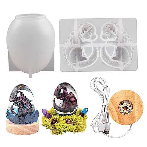 HOMSFOU 1 Satz Silikon Drachenei Form mit Beleuchtungsbasis Kreative Nachtlampe Einfach zu Reinigen für Diy Projekte für zu Weihnachten und Geburtstagen HOMSFOU 1 Satz Silikon Drachenei Form mit Beleuchtungsbasis Kreative Nachtlampe Einfach zu Reinigen für Diy Projekte für zu Weihnachten und Geburtstagen von HOMSFOU
