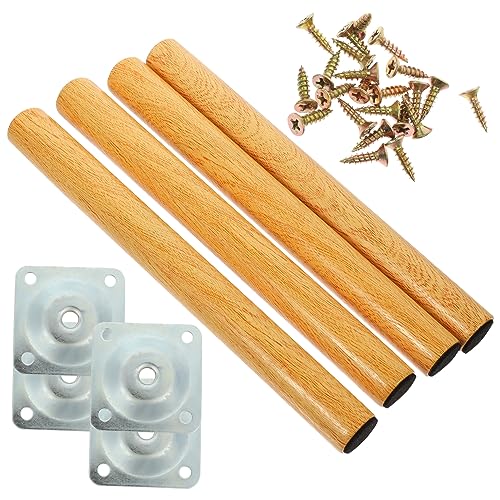 HOMSFOU Holz Tischbeine 4 Stück Möbelbeine mit Erhöhung Stabile Holzfüße für Esstisch Schreibtisch oder Sofa Modern und Langlebig für Möbelmontage von HOMSFOU