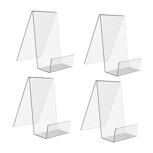 HOMSFOU 1 Satz Transparentes Teiliges Acryl Buchdisplay Regal Stabiles Desktop Display Gestell Kreatives Aufsteller Rack Für Bücher Bilder Kunstwerke Im Büro Zuhause Bibliothek 4 Stück von HOMSFOU