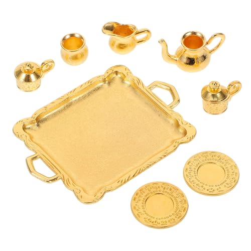 HOMSFOU 1 Set Mini Teeservice Modell Zum Für Kleine Partys Puppenhaus Zubehör Miniatur DIY Vintage Für Winziges Gefälschtes Teegeschirr Gefälschtes Desktop Teegeschirr Haus von HOMSFOU