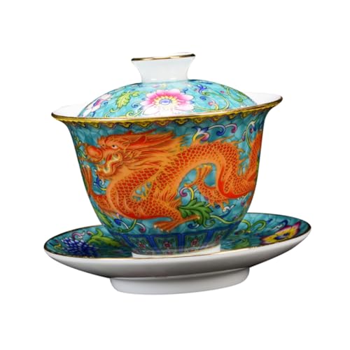HOMSFOU 1 Set Sancai Gaiwan Teeschale und Untertasse Traditionelle Teetasse Kungfu Teetasse Set Teetasse Vintage Multifunktion Keramik Teetasse Blume Reise HOMSFOU 1 Set Sancai Gaiwan Teeschale und Untertasse Traditionelle Teetasse Kungfu Teetasse Set Teetasse Vintage Multifunktion Keramik Teetasse Blume Reise von HOMSFOU