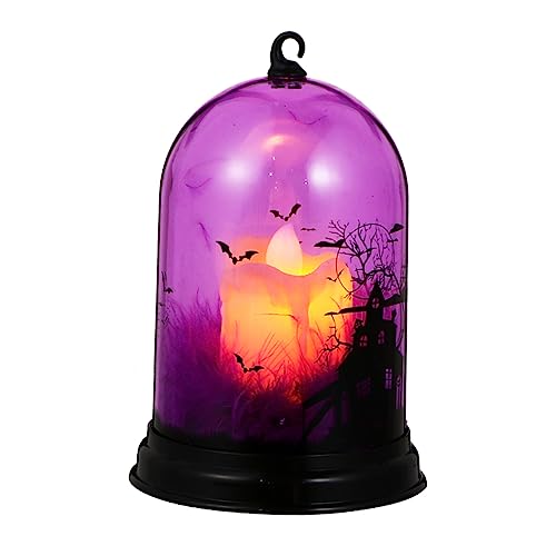 HOMSFOU 1 Stk Halloween-Kerzenlichter Batterie Kerzen Halloween-Kerzenlaterne LED-Kerzen halloween party halloween spiele Wohnkultur Halloween-Lampe Halloween-Licht Plastik Violett von HOMSFOU