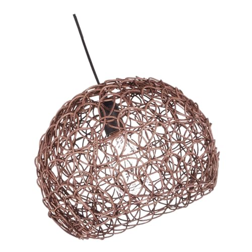 HOMSFOU 1 Stück Kreative Rattan Pendelleuchte Handgefertigte Rattan Deckenlampe für Wohnzimmer Schlafzimmer und Esszimmer Braune Farbgestaltung ohne Leuchtmittel von HOMSFOU