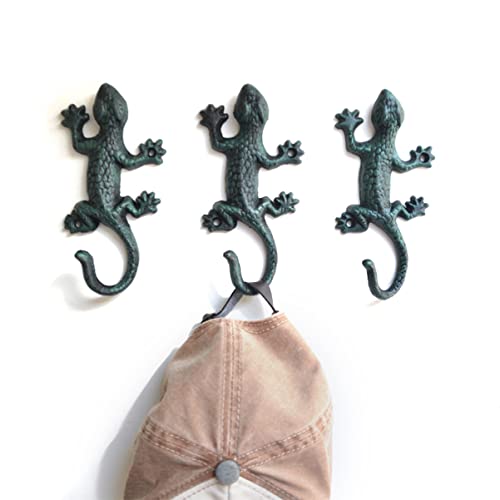 HOMSFOU 1 Stück Metall Kleiderbügel Gecko Wanddekoration Für Den Außenbereich Haken Mit Schrauben Gecko Haken Gecko Wandhaken Kleiderhaken Schlüsselhalter Wanddekoration Metall von HOMSFOU