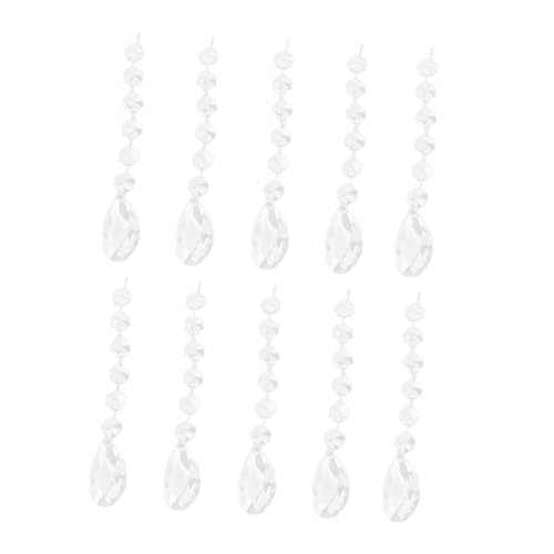 HOMSFOU 10 Stück Kristallkugel mit Glaskugeln Teardrop Kronleuchter Perlenkette für Hotel Bar Dekoration Hängend Verstellbar Transparent von HOMSFOU