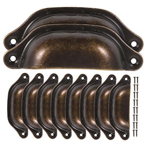 HOMSFOU 10 Stück Retro Schubladengriffe Muschelform Vintage Küchenschrank Möbelknöpfe für Schränke und Kommoden von HOMSFOU