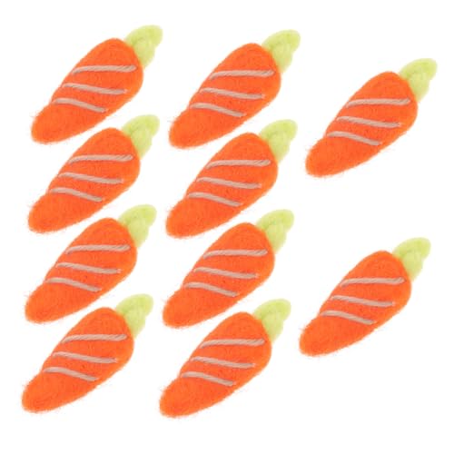 HOMSFOU 10 Stück Teiliges DIY Wollfilz Karotten Charms für Broschen Haarnadeln Schmuckherstellung Bastelzubehör Niedliche Karottenform für Kreative Haarschmuck Accessoires von HOMSFOU