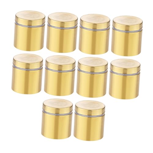HOMSFOU 10 Stück Teiliges Goldene Glas Schrauben Abstandshalter Dekorative Standoff Halterungen für Wandbeschilderung Robustes Schild Montagezubehör mit Transparentem Polster für Festen HOMSFOU 10 Stück Teiliges Goldene Glas Schrauben Abstandshalter Dekorative Standoff Halterungen für Wandbeschilderung Robustes Schild Montagezubehör mit Transparentem Polster für Festen von HOMSFOU