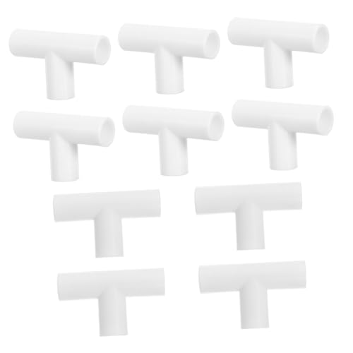 HOMSFOU 10 Stück Teiliges Pvc rohr T verbindungsstück aus Kunststoff Stabile Babylaufstall eckverbinder für Möbel Gewächshaus und Kindersicherheitszaun Einfache Montage Vielseitig von HOMSFOU
