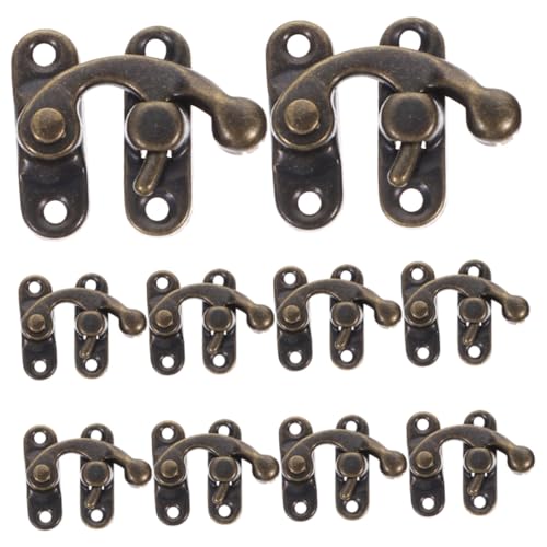 HOMSFOU 10 Stück Teiliges Retro Hasp Schloss mit Schrauben Antike Metallverschlüsse für Schmuckkästchen Holztruhen und Koffer Einfach zu Bedienen Sicherer Verschluss im Vintage Stil HOMSFOU 10 Stück Teiliges Retro Hasp Schloss mit Schrauben Antike Metallverschlüsse für Schmuckkästchen Holztruhen und Koffer Einfach zu Bedienen Sicherer Verschluss im Vintage Stil von HOMSFOU