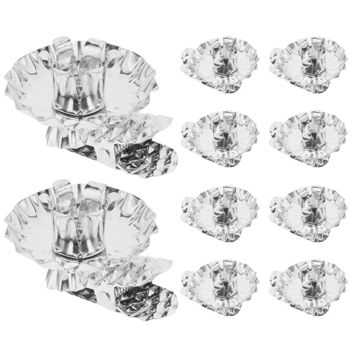 HOMSFOU 10 Stück Weihnachtskerzenhalter Mit Clip Baumkerzenhalter Silberne Kerzenhalter In Blumenform Vintage-Kerzenhalter Mit Clip Für Weihnachten Geburtstag Party von HOMSFOU