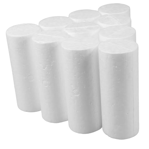 HOMSFOU 10stücke Weiße Schaumstoffzylinder Für Weihnachtsbasteleien DIY-modellieren Und Dekorationen Leicht Und Robust Vielseitig Einsetzbar Für Basteln Und Feste von HOMSFOU