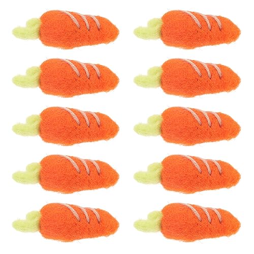 HOMSFOU 10 Stück Wollfilz Karotten Ornamente für DIY Schmuck Haarnadel Zubehör und Dekorationen für Kreative Mode und Accessoires von HOMSFOU