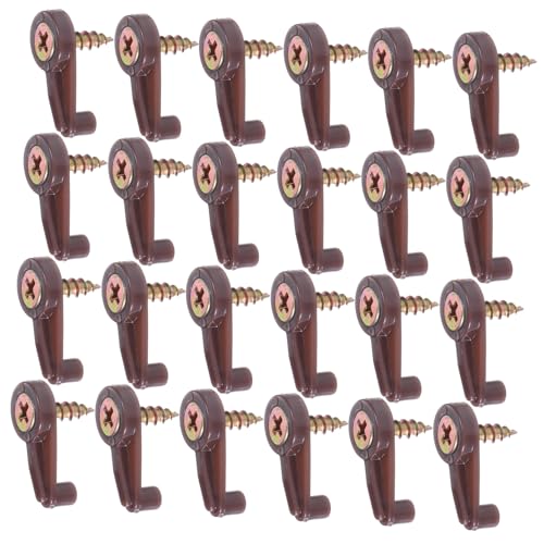HOMSFOU 100 Sätze Kleiderspiegelklemme fester Montageclip Spiegel hängende Hardware Glashalterung Regalhalterung aus Glas Glasclips Spiegelhalterclips mit Schrauben Glastürhalter pp Braun von HOMSFOU