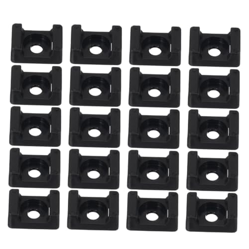 HOMSFOU 100 Stück Kabelbinder Halter Basis Kabelmanagement Clips Kabelhalter Robust Langlebig für Büro und Zuhause Kabelorganizer Schwarz von HOMSFOU