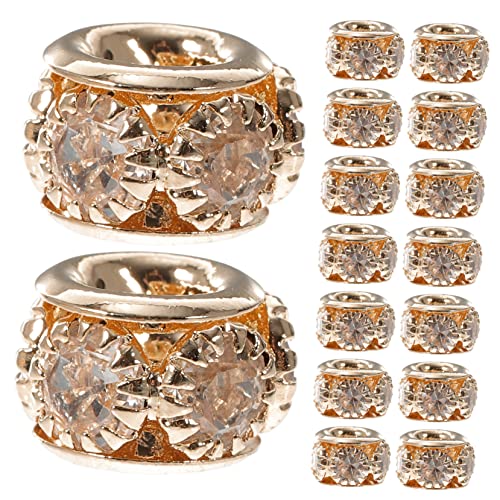 HOMSFOU 100 Stück Rondelle Spacer Beads für Schmuckherstellung Kupfer mit Strass DIY Armbänder und Zubehör Leichte und Tragbare Bastelperlen für Kreative Projekte von HOMSFOU