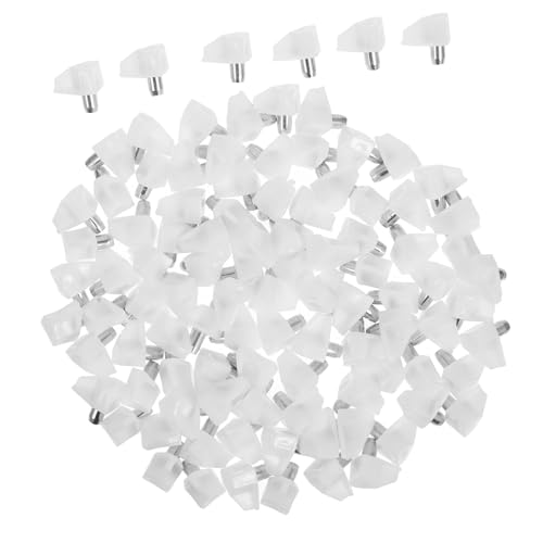 HOMSFOU 100 Stück Teiliges Weiße Kunststoff Regalbodenträger Einlegeboden Halter für Küchen und Kleiderschränke Vielseitige Einfache Montage Stabile Unterstützung für Glas und Holzböden von HOMSFOU