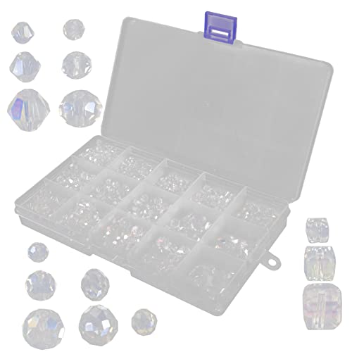 HOMSFOU 1000 Stück Kristallglasperlen für DIY Schmuckherstellung Transparente Bastelperlen für Armbänder Ohrringe und Projekte Vielseitig und Tragbar HOMSFOU 1000 Stück Kristallglasperlen für DIY Schmuckherstellung Transparente Bastelperlen für Armbänder Ohrringe und Projekte Vielseitig und Tragbar von HOMSFOU