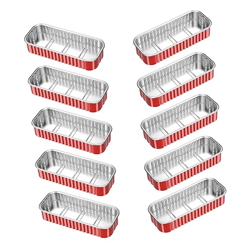 HOMSFOU 10st Backschalen Schalen Aus Aluminiumfolie Airfryer-tablett Schüsseln Aus Alufolie Einweg-kochgeschirr Einwegpfanne Aus Aluminium Blechpfanne Einweg-bratpfanne Brotpfanne Rechteck von HOMSFOU