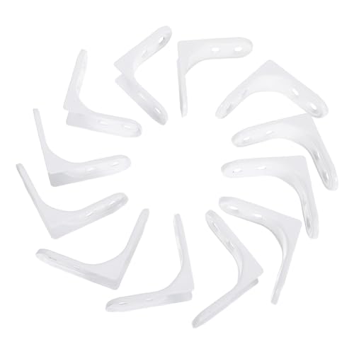 HOMSFOU 12 Sets robuste Edelstahl-Klammern, Eckstrebe mit Schrauben für Wandregale, Schränke, dreieckige Lastverteilung, Regalhalterungen von HOMSFOU