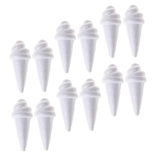 HOMSFOU 12 Stück Eismodell Klein Fälschung Formen Modelle Eisstangenform Mit Kreationen Am Stiel Party Handwerk Creme Geformt DIY Bastelmodell DIY Kit Weiß Schaum von HOMSFOU