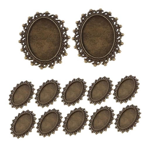 HOMSFOU 12 Stück Oval Brosche Bottomhalter DIY -Schmuckversorgungen Brosche Lünette Sicherheitsbasis Verschlussnadel Tabletts für Abzeichen Basis Legierung Golden von HOMSFOU