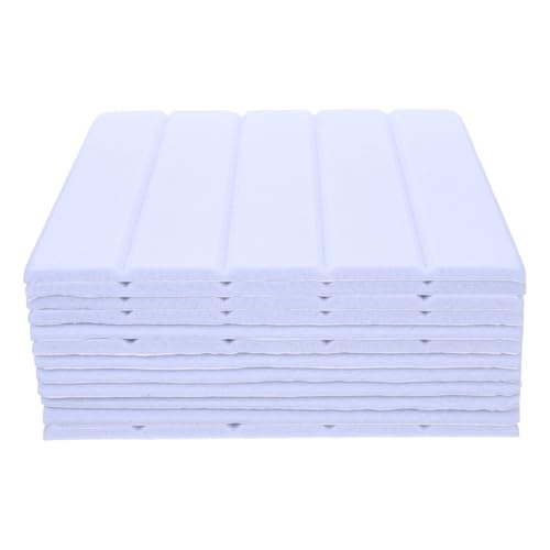 HOMSFOU 12 Stück Selbstklebende Akustikpaneele Weiß Vertikal Gestreift Schalldämmung Schallabsorber Wand Decke Büro Zuhause Noise Dampening Soundproof Panels von HOMSFOU