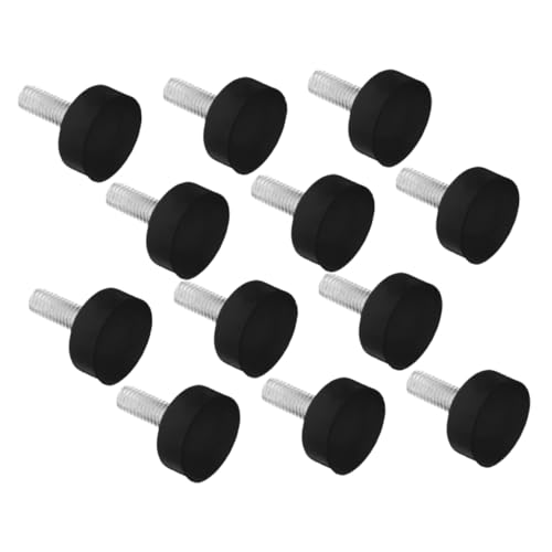 HOMSFOU 12 Stück Verstellbare Möbelstellfüße mit Schrauben rutschfeste Gummipads zur Vibrationsdämpfung und Geräuschreduzierung Robuste Rutsch Füße für Audio Maschinen und Büromöbel von HOMSFOU