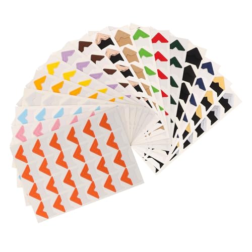 HOMSFOU 17 Blätter Selbstklebende Fotoecken in Farben Einfache Anwendung Schadfreie Fixierung für Fotos Aller für Scrapbooking Alben Poster und DIY Bastelprojekte von HOMSFOU