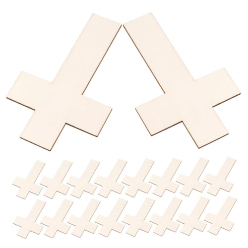 HOMSFOU 18 Stück Teiliges Unbehandelte Holz Kreuzstücke Blanko DIY Basteln Holzscheiben für Hochzeit Feier Heimdekoration Symbol Glaube von HOMSFOU