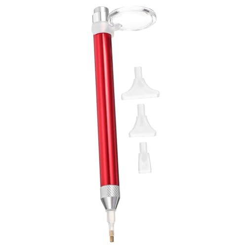 HOMSFOU 1Satz Teiliges Diamond Art Pen mit LED Leuchte Lupe und Ersatzbohrköpfen für Diamantmalerei Ergonomisches Design Langlebige Materialien ohne Batterien von HOMSFOU
