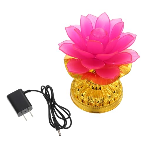 HOMSFOU 1stk Bunte Lotuslampe Teelicht Lotus-tischlampe Led-lotuslampe Laterne Lampe Led-nachtlichtbirnen Lotus-kerzenhalter Einzigartig Farbwechselndes Nachtlicht Plastik Rot von HOMSFOU