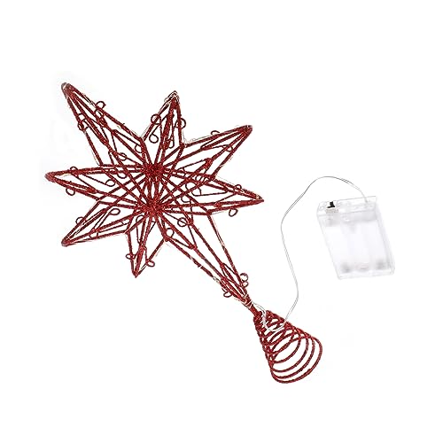 HOMSFOU 1stk Weihnachtsbaumspitzenlichter Christbaumspitze Stern Weihnachtsbaumspitze Lampe Stern Baumwipfeldekoration Kleine Weihnachtsbaumspitze Tischdecke Pentagramm Ornamente Eisen von HOMSFOU