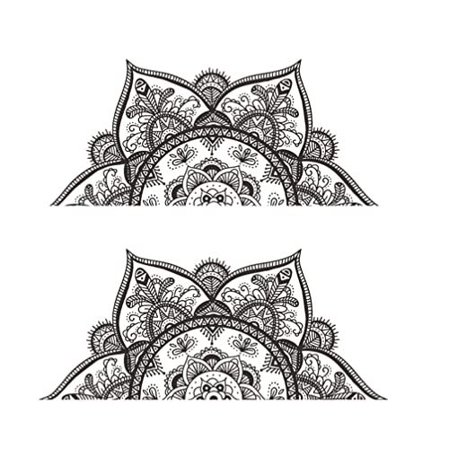 HOMSFOU 2 Blätter Mandala-Blumen-wandaufkleber Zarter Mandala-Aufkleber Tür Mandala-Vinyl-wandtattoo Selbstklebendes Mandala- Böhmisches Halbmandala-wandtattoo PVC Indien Groß von HOMSFOU