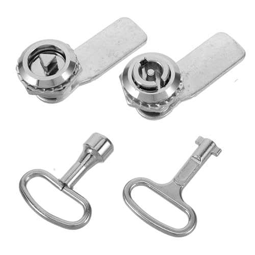 HOMSFOU 2 Sätze Metall cam schloss mit Schlüssel Vielseitiges Schrankschloss mit Flachem und Dreieckigem Zylinderschloss Robustes Hasp Lock für Postfächer Schubladen Wohnmobil und von HOMSFOU