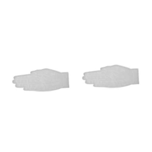 HOMSFOU 2 Stck. Kristallkleberablettungsform Handform Aufbewahrungsform LED Tablett Gießen tierkreiszeichen wohnungseinrichtung Handlesen-Design-Form Untersetzer Silikonform Kieselgel Weiß von HOMSFOU