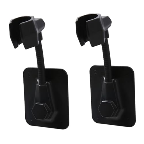 HOMSFOU 2 Stück Abs Duschkopfhalterung mit Kugelgelenk Verstellbarer Brausehalter ohne Bohren Starke Klebehalterung für Wandmontage Geeignet für Bad und Dusche Schwarz von HOMSFOU