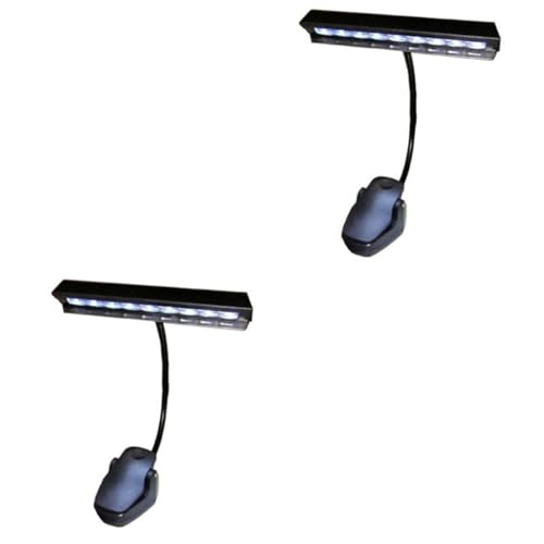 HOMSFOU 2 Stück Batteriebetriebene Tischlampen Lampe Für Schreibtisch Clip Schreibtischleuchte LED Clip Leselampe Klemm Schreibtischlampen Batterie Leselicht Clip On Tischlampe von HOMSFOU