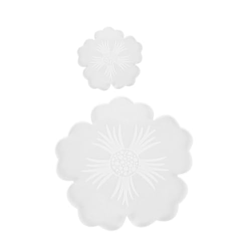 HOMSFOU 2 Stück Blütenschimmel Untersetzer Formen Silikonform Diy -untersetzer Tablett Schild Wohnkultur Untersetzerform Selber Machen Schalenmattenform Transparent Kieselgel von HOMSFOU