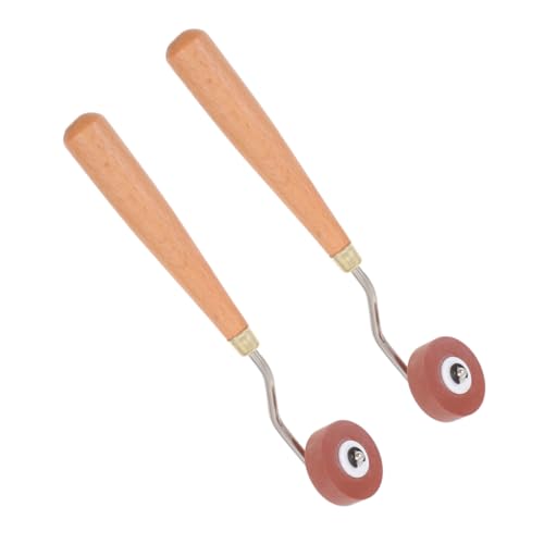 HOMSFOU 2 Stück Druckwalze für Kunsthandwerk Ergonomischer Holzgriff Geeignet für Tapeten Einfache für Druck und Bastelprojekte von HOMSFOU